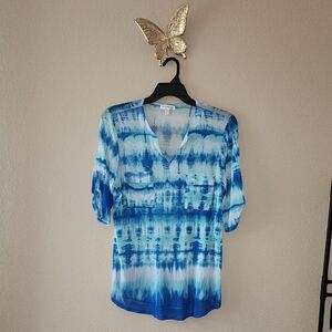 Blue Tie-Dye Women's Top